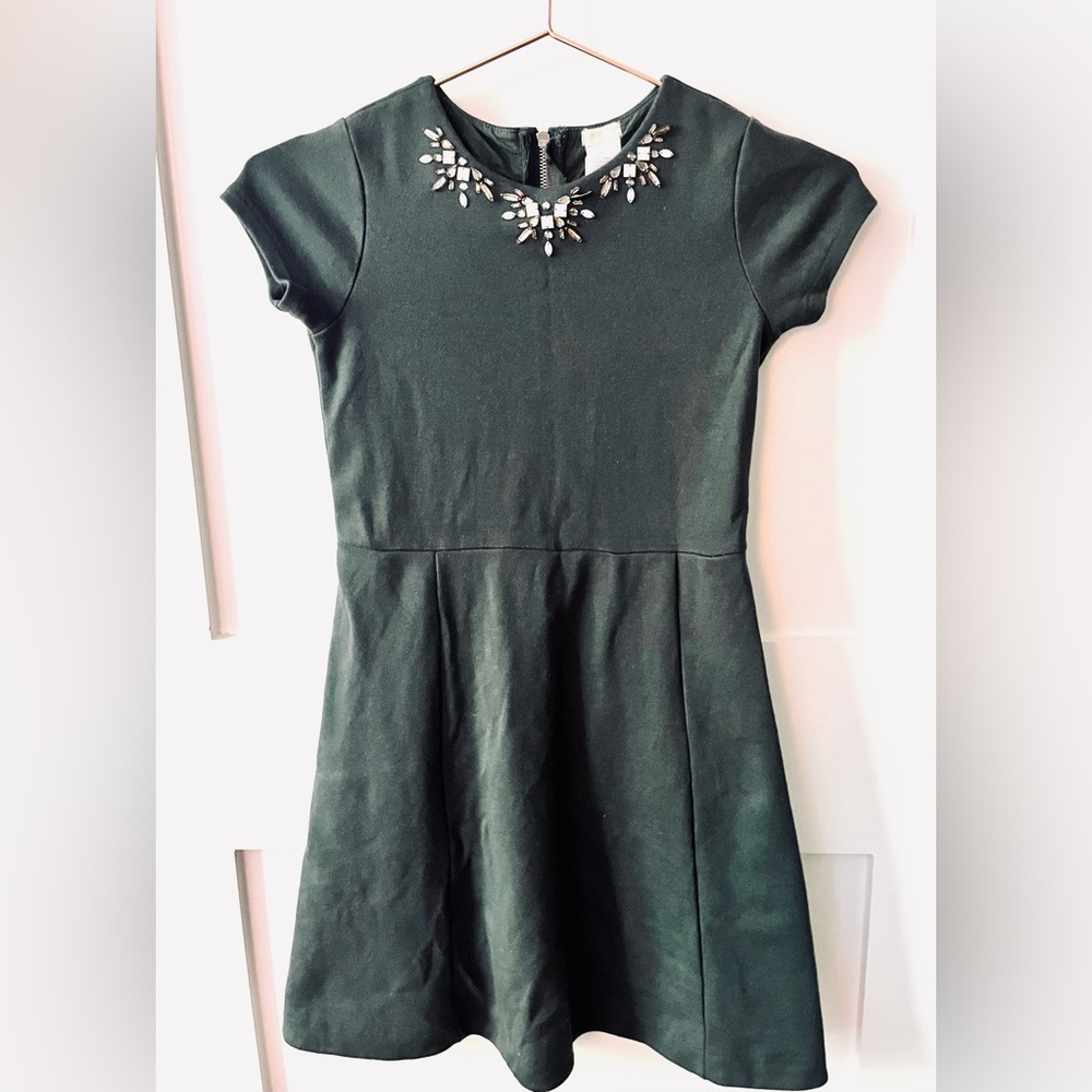 Crewcuts Beaded/Jeweled Dress Size 10 Charcoal Grey